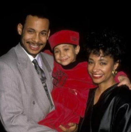 Lydia Gaulden with her husband Christopher Pearman and Raven Symone.